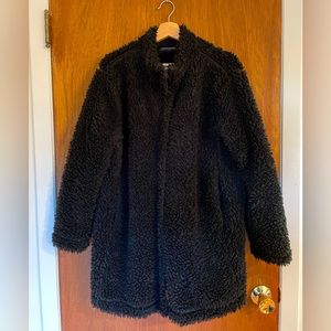 Fuzzy Banana Republic jacket, size L, black